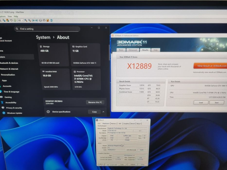 Sistem PC Gaming I7 8700K, Gtx 1080 TI, 16Gb Ram