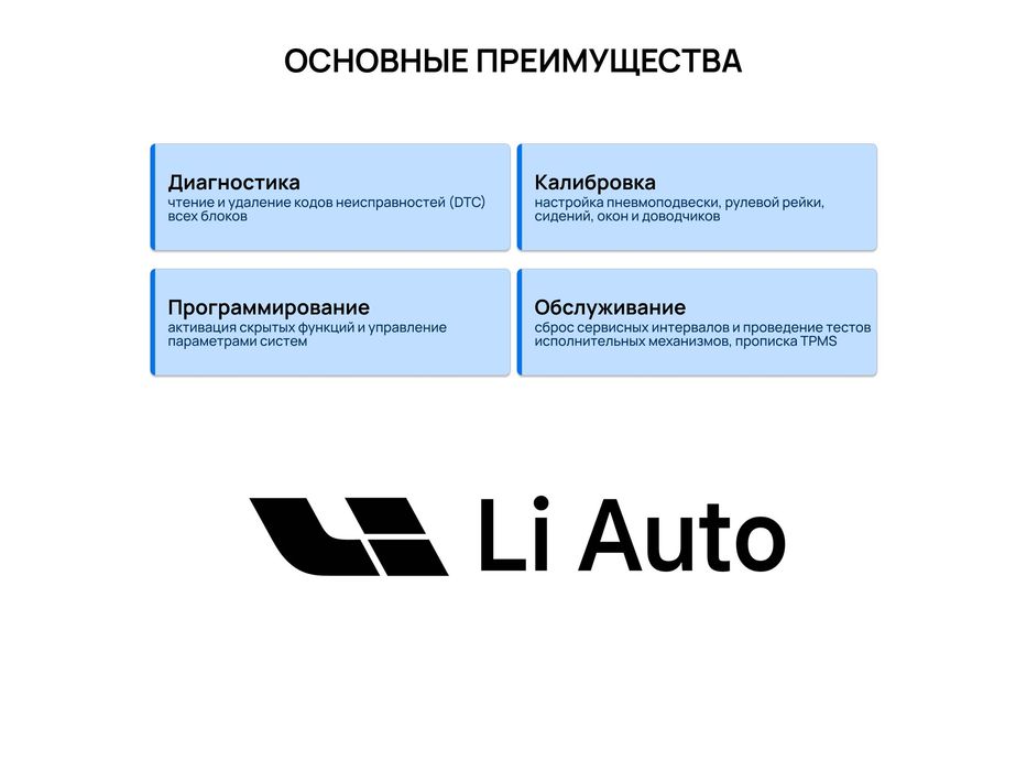 Li Auto LDM программа, дилерская диагностика, полный доступ