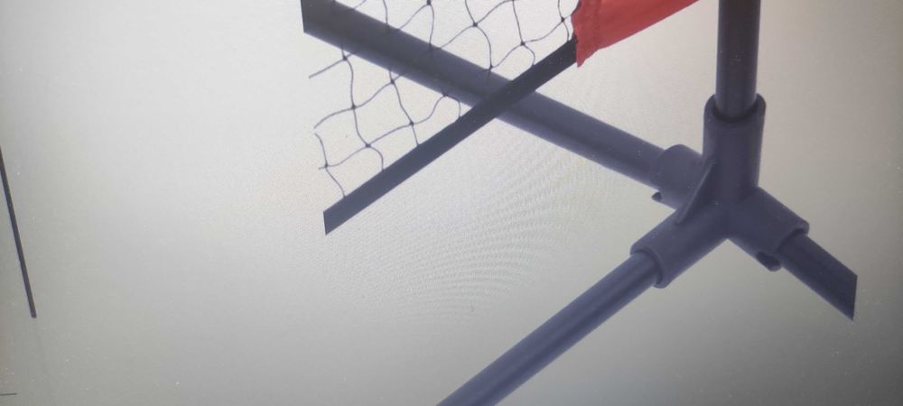 Мрежа за тенис, черно-червена, 500x100x87 см, полиестер