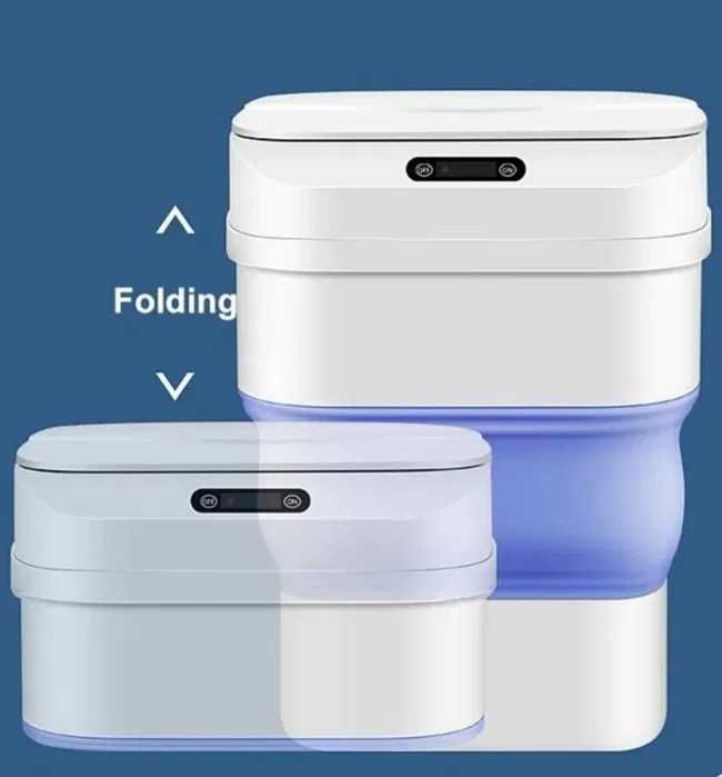 Cos de gunoi Smart pliabil blue/roz cu senzor de miscare 8L- 17,5L