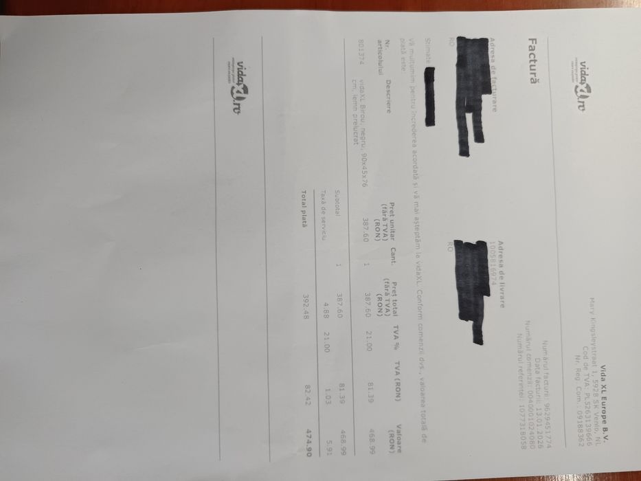 Birou Vida Xl negru