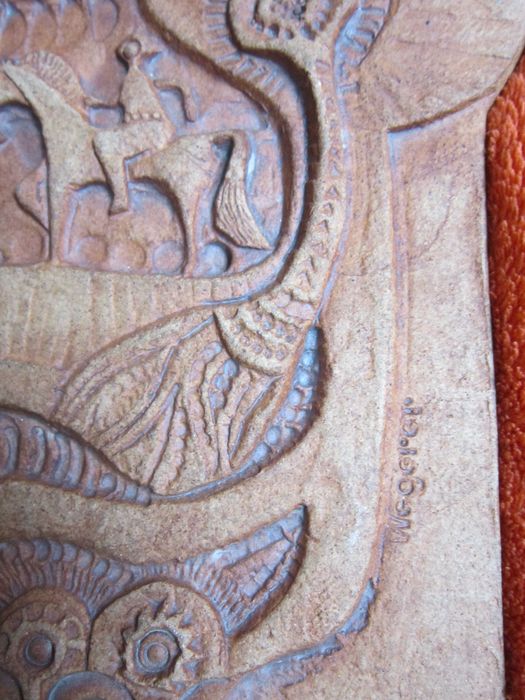 cadou rar Wegerer originala Buchtal Germania 1960 ceramica semnata