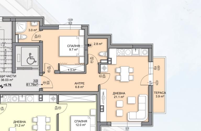 Продава се Двустаен апартамент в София, Дървеница - 82 кв.м за 2110 €/кв.м - Снимка #2