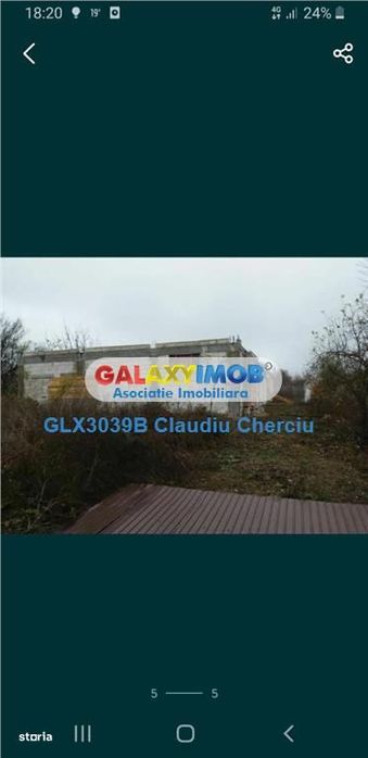 Hala de productie 460mp+teren 1800mp jud Calarasi