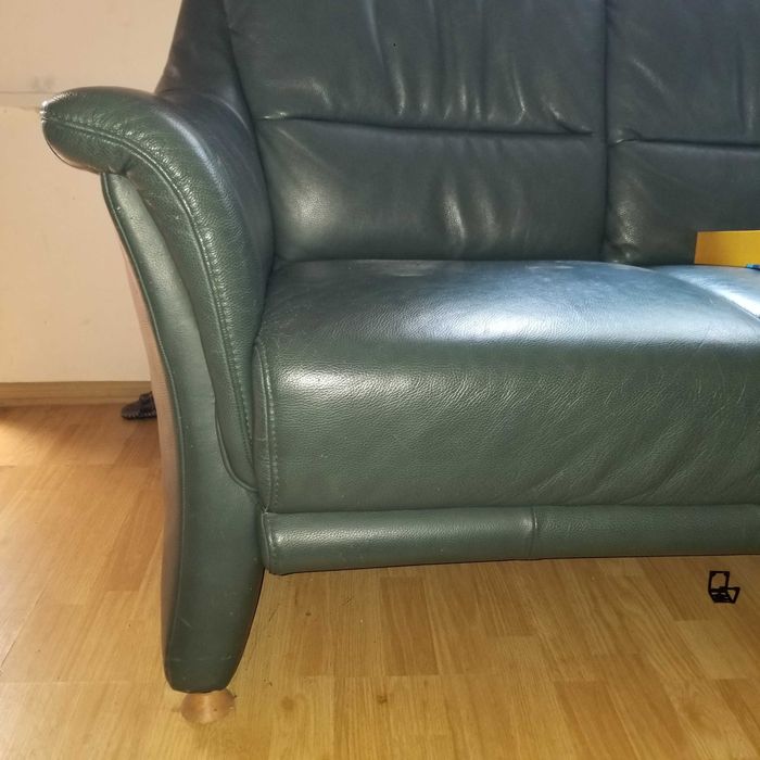 Canapea/Colțar Himolla din piele verde  | Fabricată în Germania