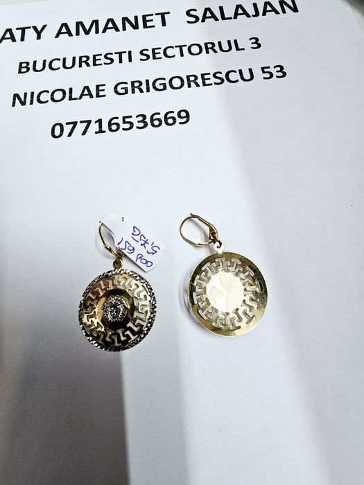 Vand cercei din aur 14 k 5.75 g cod 651