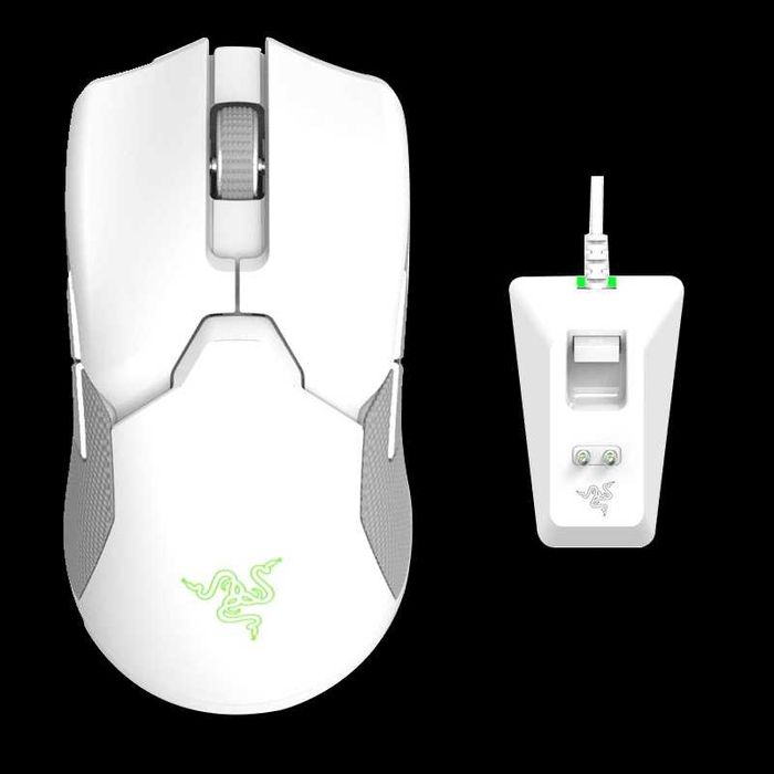 Mouse gaming Razer Viper Ultimate & Dock,RGB, Alb mercury,sigilat