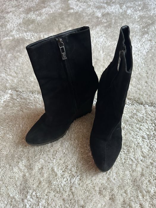 Calvin Klein Ghete Botine Platforma Piele intoarsa