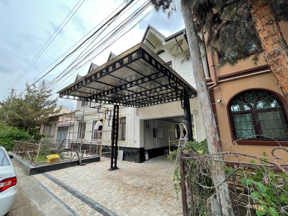 Навес Хай тек,Ковка,Перила