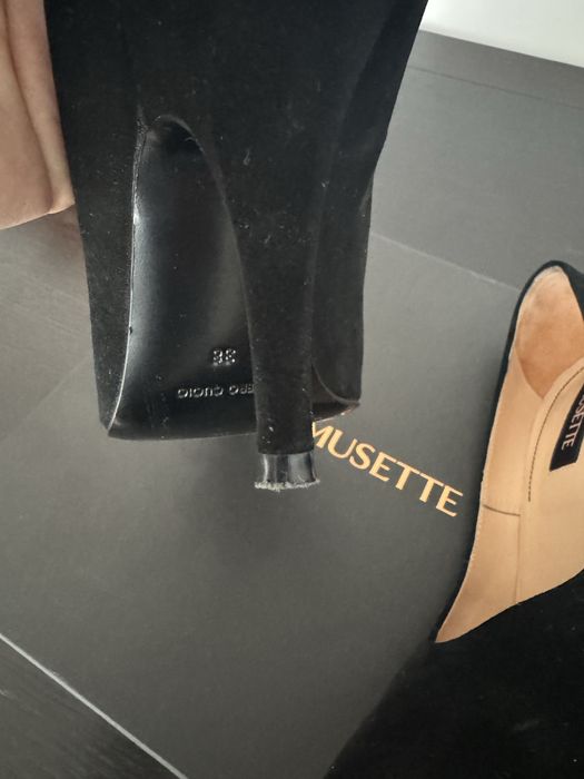 Pantofi eleganti Musette, piele intoarsa marime 38