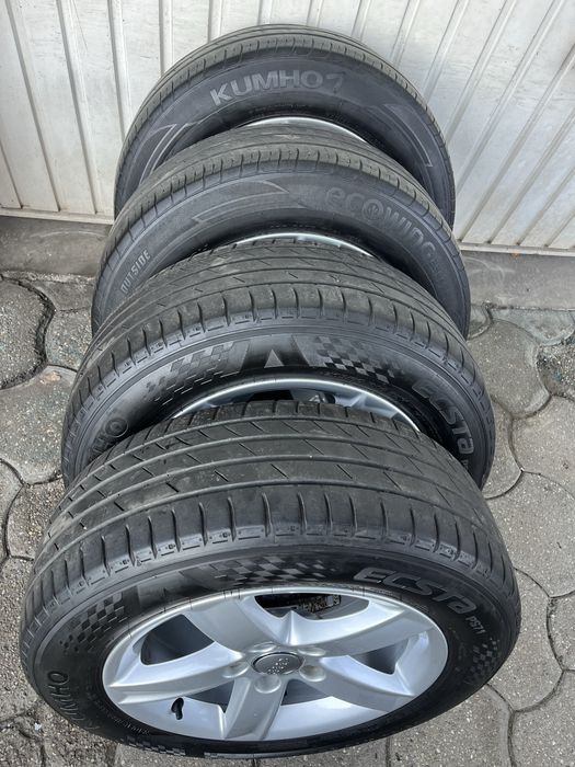 Jante aliaj 5x112mm, anvelope vara 205/60 R16, Audi A3, A4 B7 B8 B9, A6, VW Seat Skoda