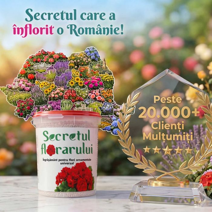 Secretul Florarului – Îngrășământ pentru Flori de Grădină 500g | Înflorire Bogată și Creștere Intensivă