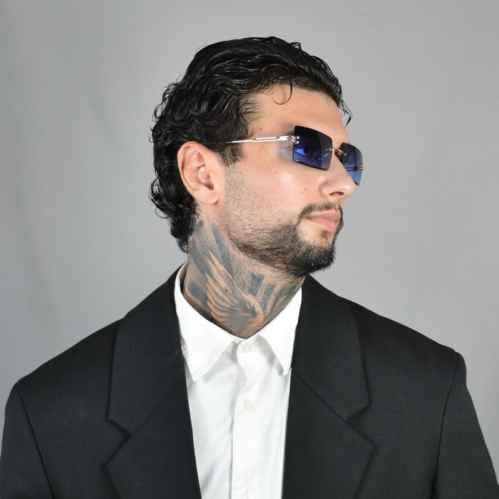 Ochelari de Soare Unisex Albastru rama dreptunghiulara UV