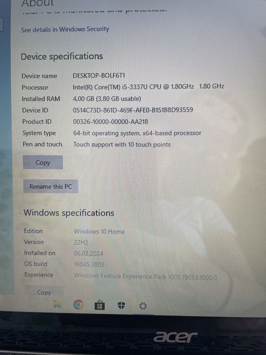 Vand Laptop ACER