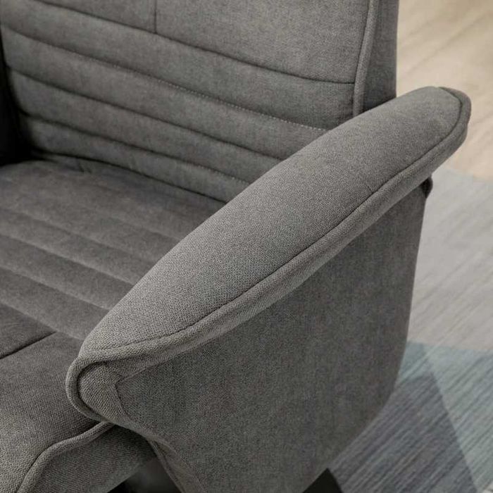 HOMCOM Релаксиращ фотьойл с табуретка, регулируема облегалка