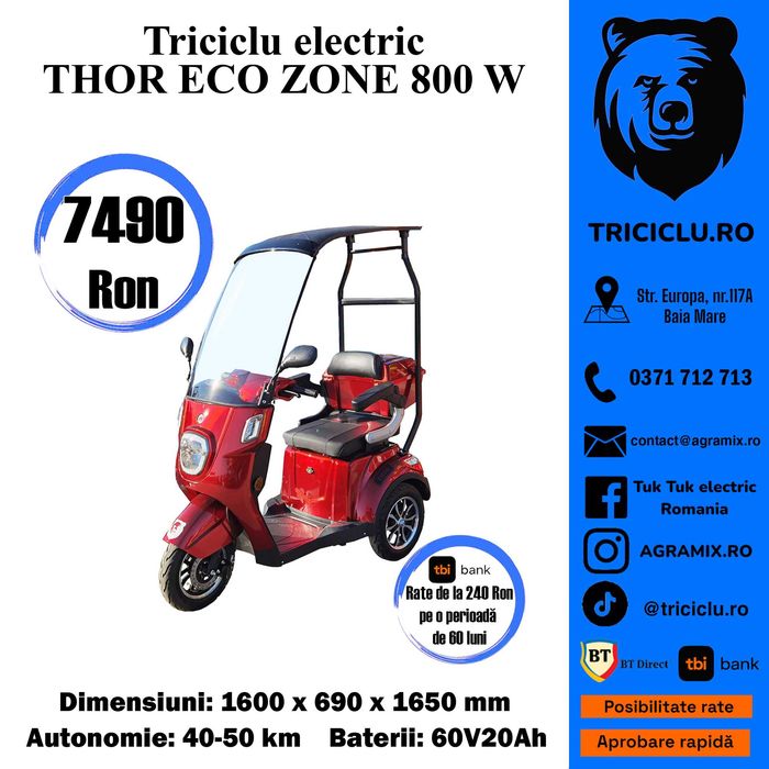 Triciclu electric THOR ECO ZONE Agramix