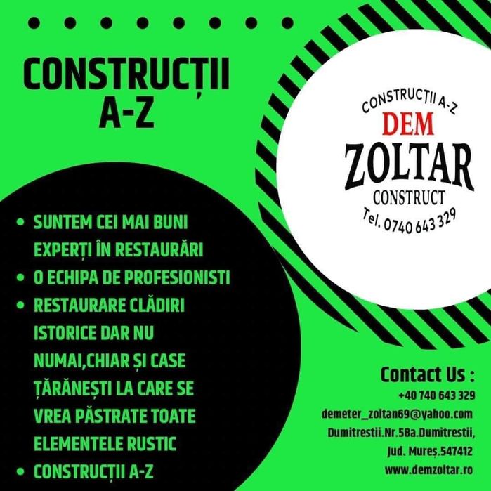 Executăm lucrări interioare și exterioare în construcții