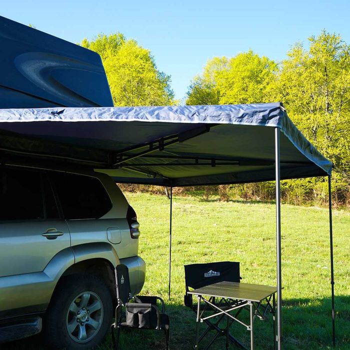 Marchiza auto Overlander 270 de grade, Husă PVC - Off Road, Camping 2.5 METRI cu LED - stanga sau dreapta