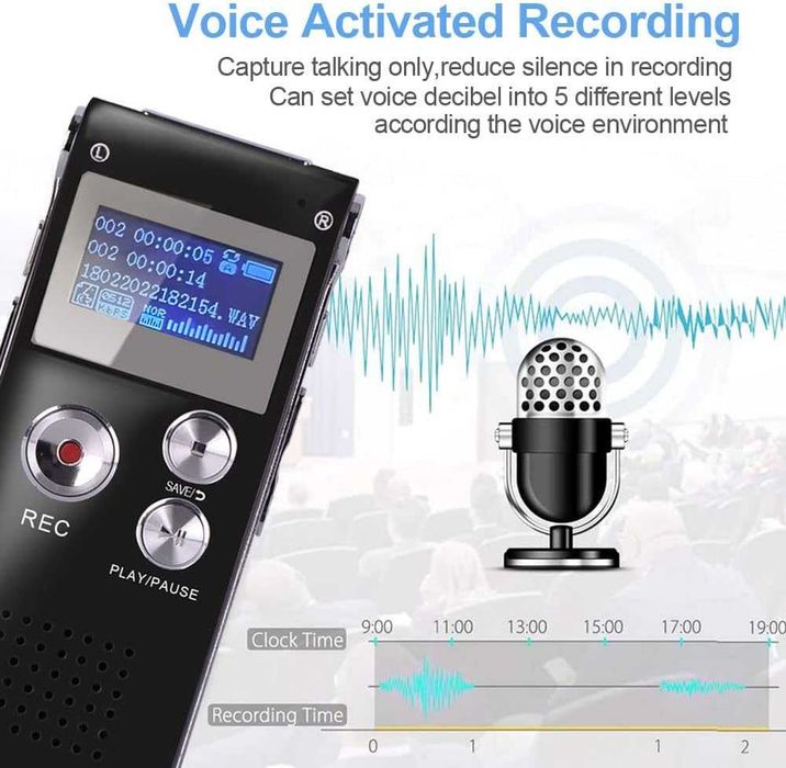 BrilliantHouse Цифров диктофон с говорители и MP3 плеар