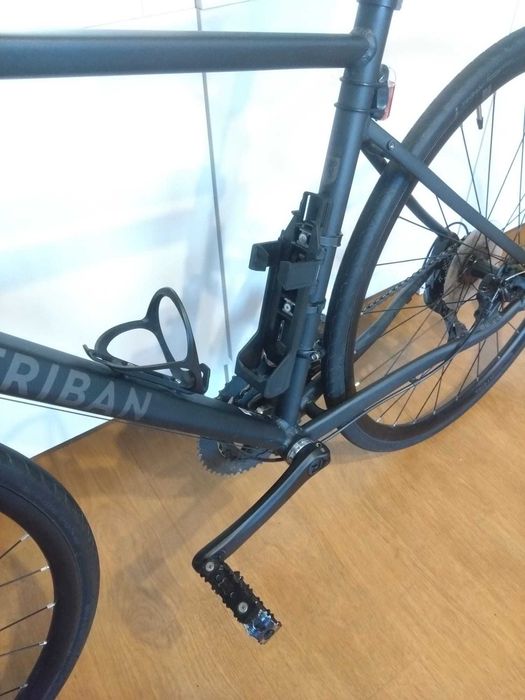 Bicicleta TRIBAN RC500 Flat Bar - marimea M - Culoare Gri Carbon - Furca Carbon - Cadru aluminiu
