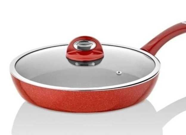 Гранитен тиган Taç Titan със стъклен капак