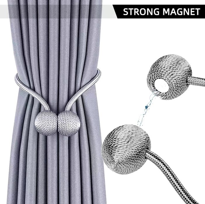 Комплект 2 броя магнитни държачи за захващане на пердета завеси