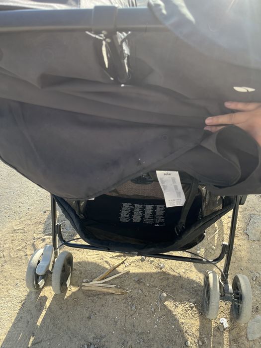 Двойная коляска черная