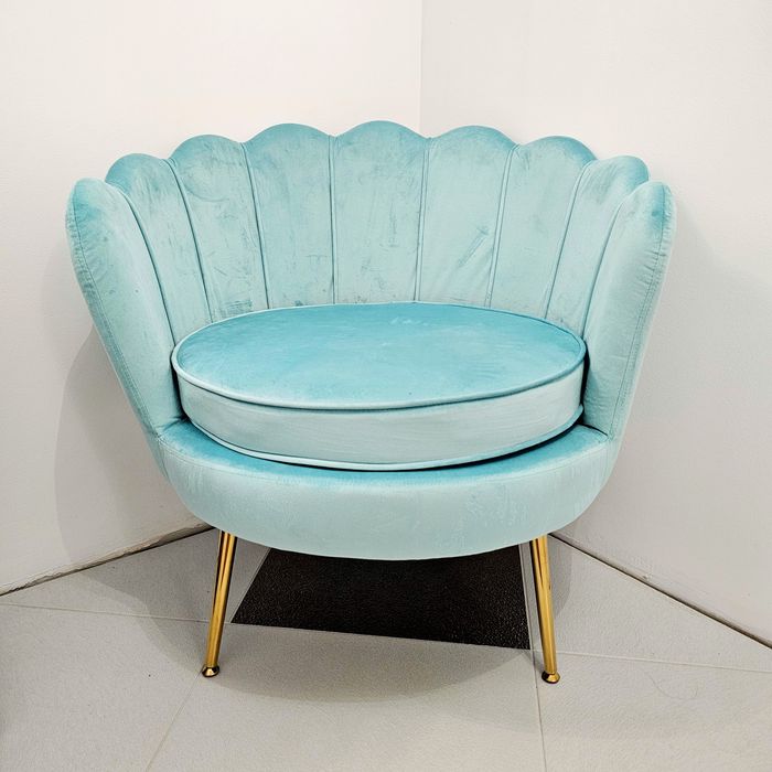 Ново кресло табуретка в син цвят