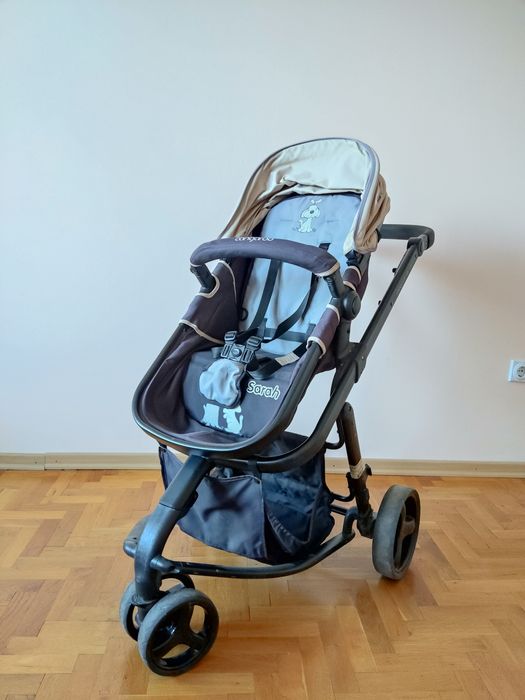 CANGAROO Комбинирана бебешка количка 2в1 SARAH + подарък кош за кола