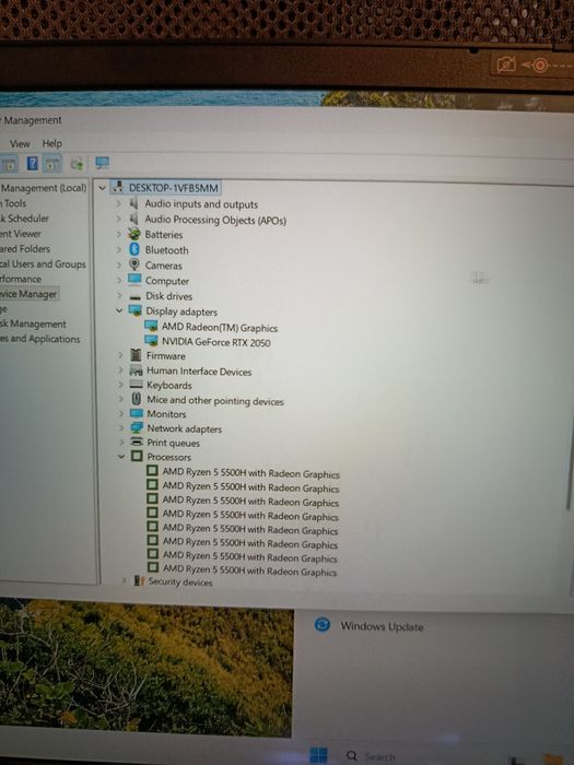 Laptop RTX Ryzen 5 5500H cu ssd 512gb ram 16GB baterie 2ore+