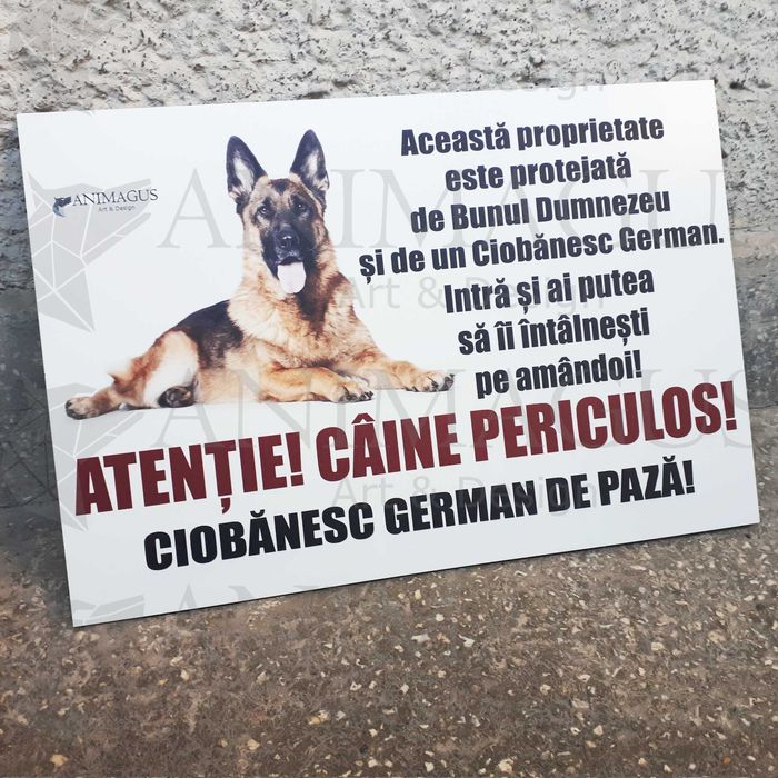 Placa Avertizare Caine Rau Periculos Ciobanesc German