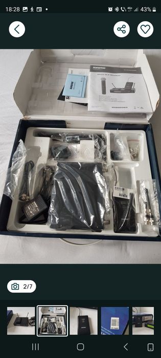 Shure SLX4 reciver instrument SLX1 Microfon wiriles Shure SM58