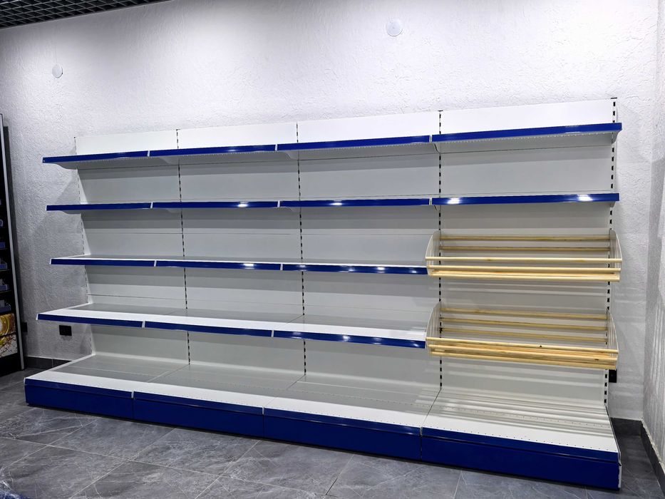 Торговые стеллажи из металла, стеллаж продовольственный магазин