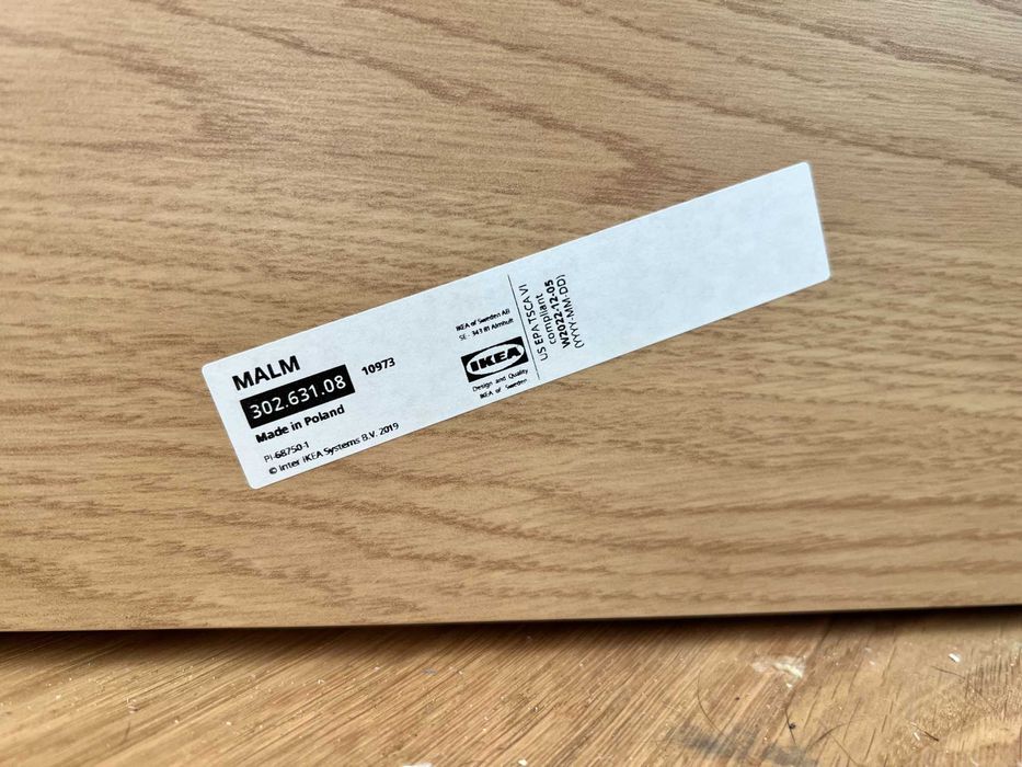 Високо легло Ikea Malm с 4 кутии и подматрачна рамка Lonset 196x209 см