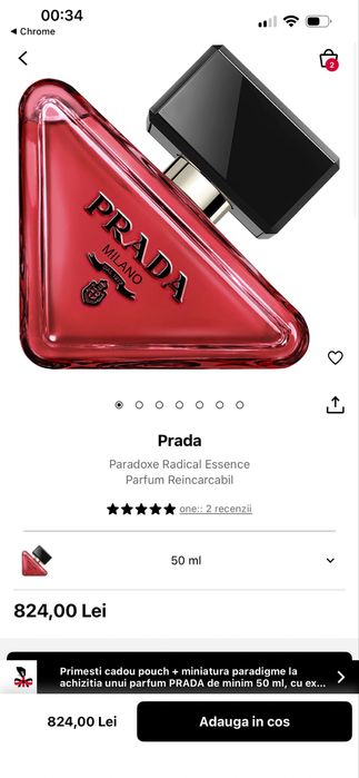 Parfum PRADA Paradoxe - Radical Essence 50ml, nou, sigilat