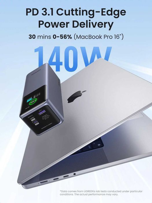 Power Bank UGREEN Nexode 25000mAh 200W с интеллектуальным дисплеем.