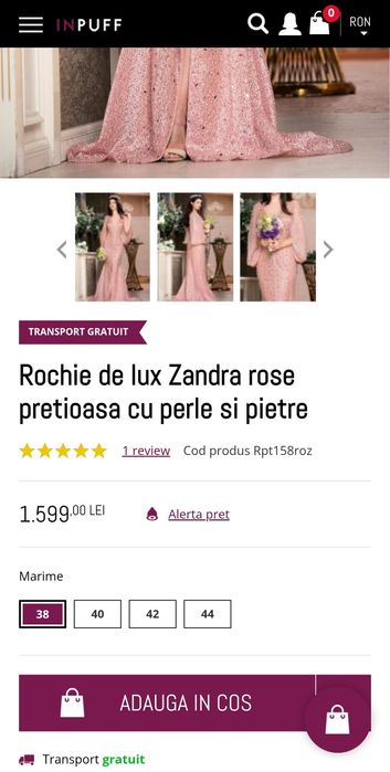 Rochie de ocazie cu pietre strălucitoare de vânzare