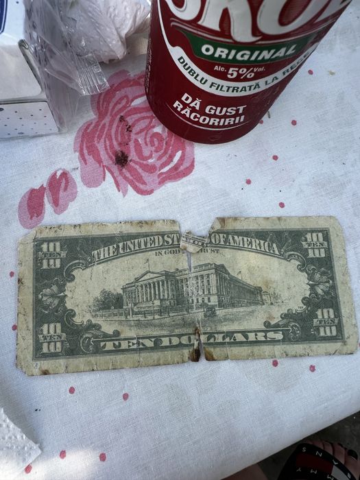Bancnotă americană 10 dolari 1901 – „Bison Note” – rară – colecție