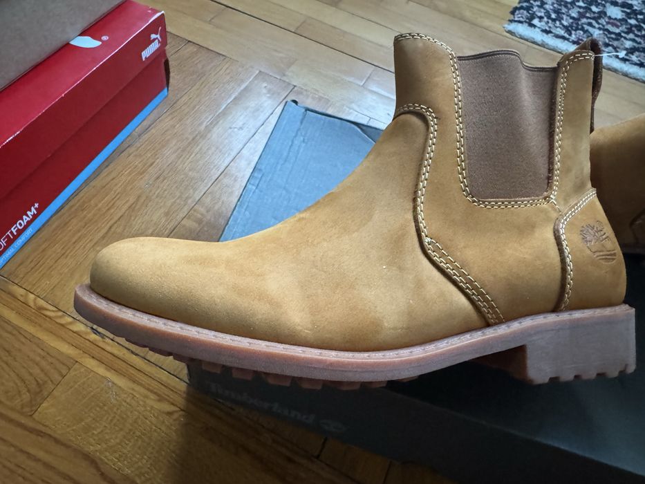 Ботинки Тимберланд челси натуральный нубук