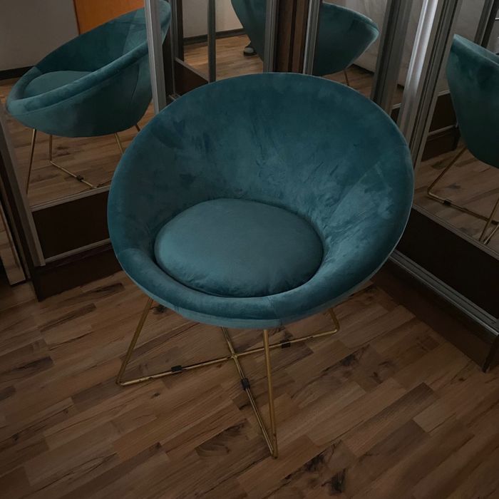 Фотьоил плюш цвят петрол