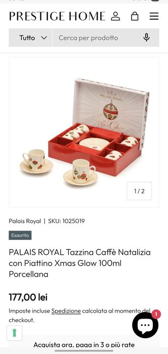 Set 6 cesti de cafea, motive de Craciun, ideal cadou, Palais Royal