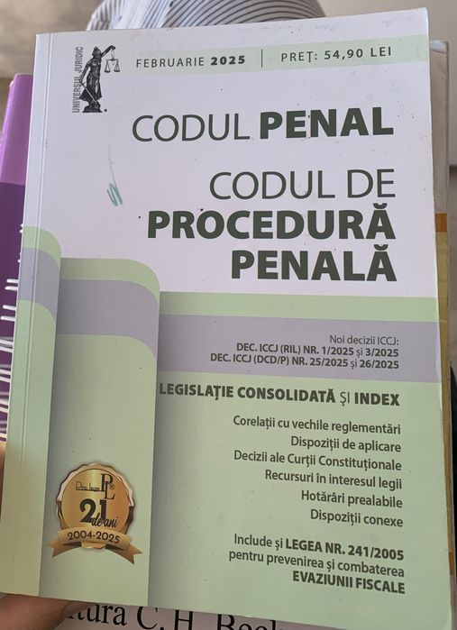 Cărți de drept codul penal 2025/codul civil 2024