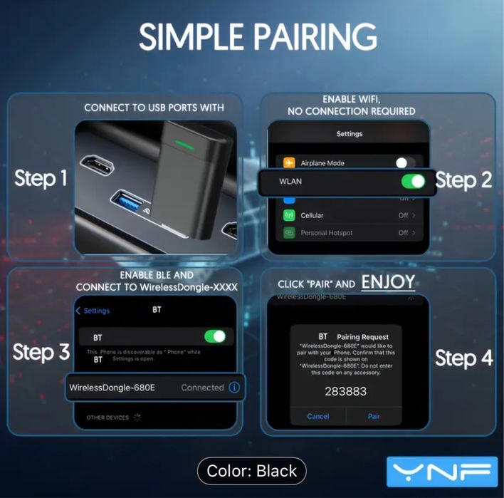 Adaptor Android Auto / Carplay Dongle 2-in-1 YNF