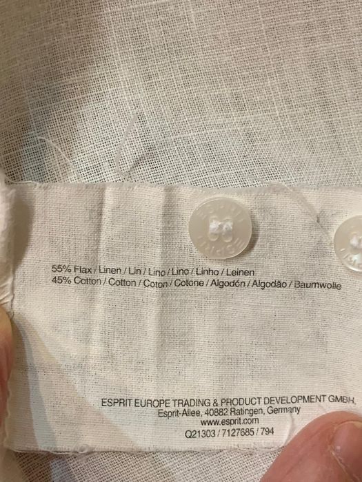 Esprit cămașa albă bumbac și in