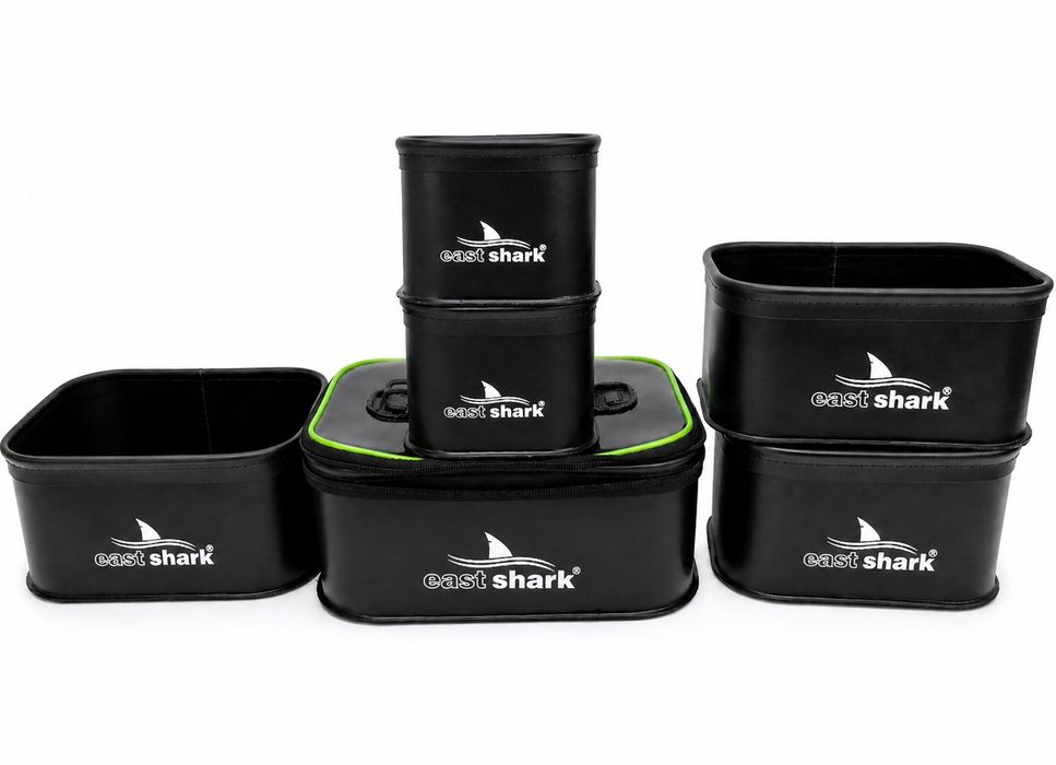SET 6 Bacuri CUTII Nada EASTSHARK EVA Box Feeder Cu Capac 26x19x12cm
