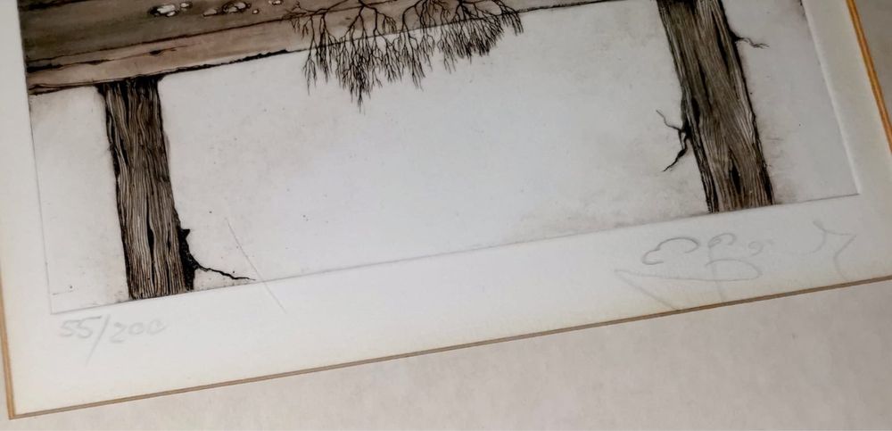 Антикварни картини цветни литографии авторски лимитирани в рамка  2 бр