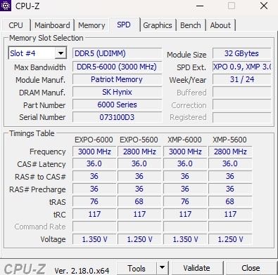 Озу PATRIOT Memory 6000 ddr5 32gb