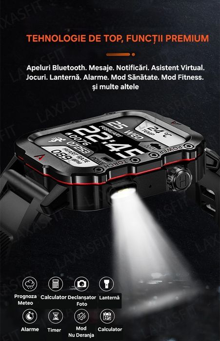 Ceas Smart Top Sport: de mână sau de agățat. Mod Sport+Sănătate. Apel.