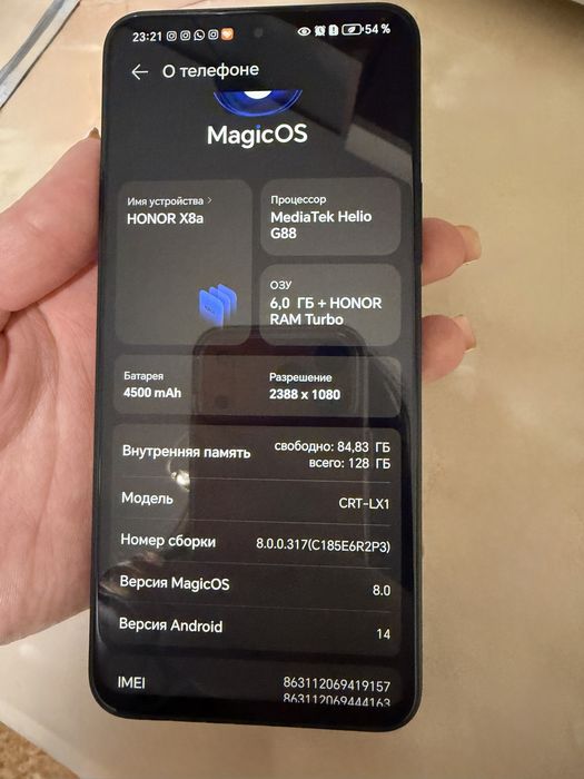 Honor X8a-128gb 45000 тг