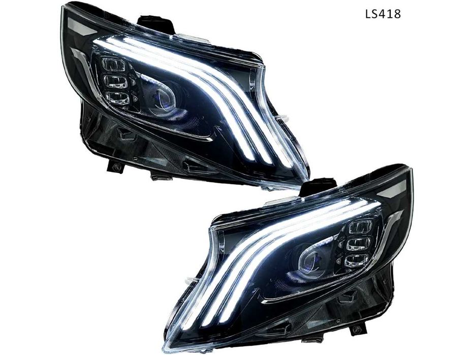 Tuning faruri LED Mercedes V-Class/Vito 2016-2023 cu faruri cu halogen